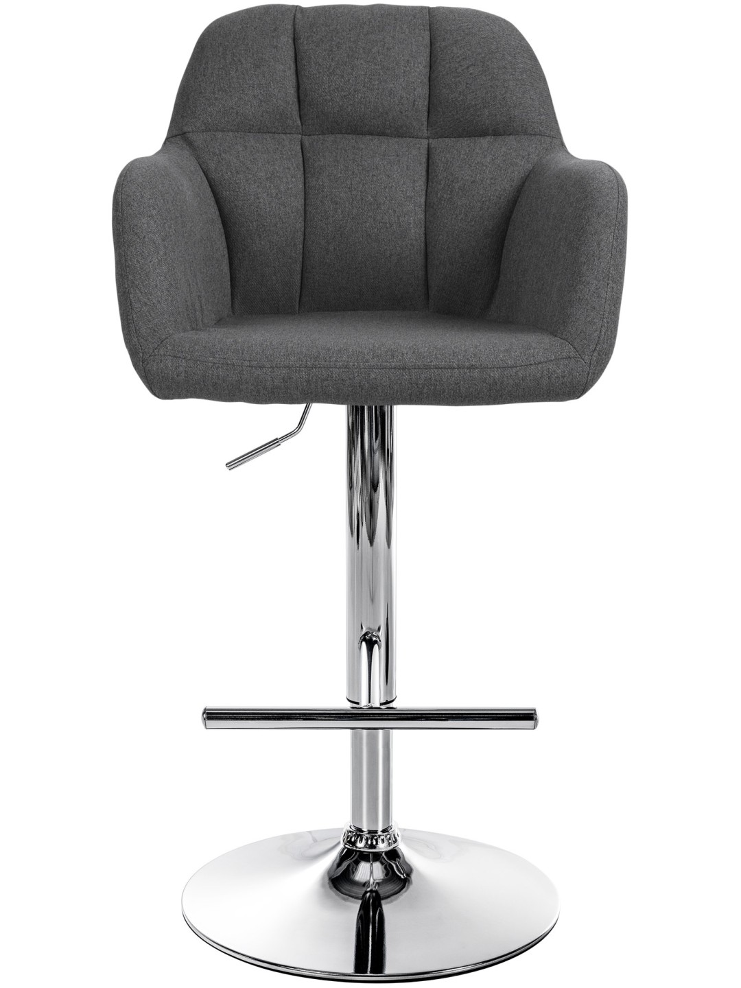 Scaun de bar Natoma stofa crom, gri închis