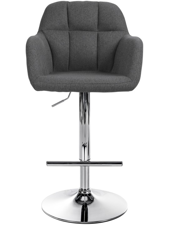 Scaun de bar Natoma stofa crom, gri închis Scaun de bar Natoma stofa crom, gri închis