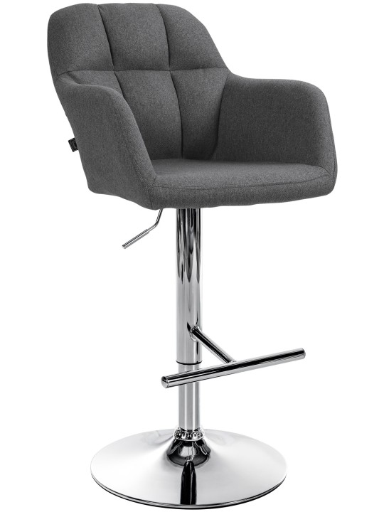 Scaun de bar Natoma stofa crom, gri închis Scaun de bar Natoma stofa crom, gri închis
