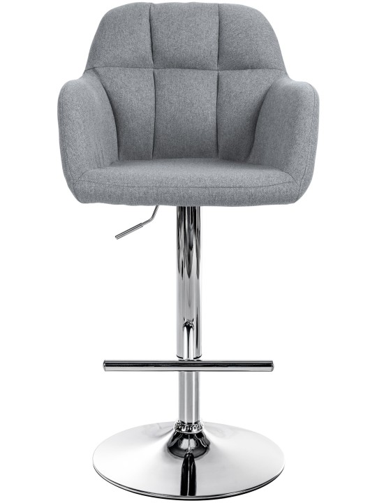 Scaun de bar Natoma stofa crom, gri