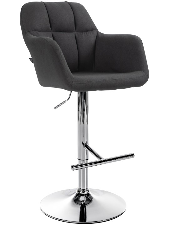 Scaun de bar Natoma stofa crom, negru