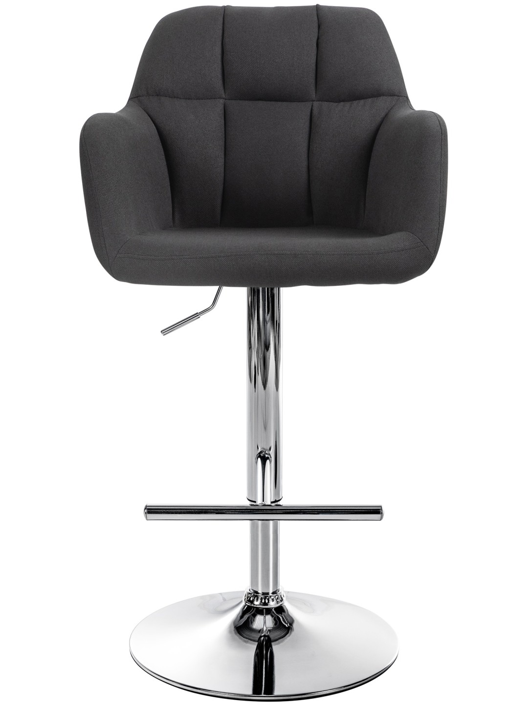 Scaun de bar Natoma stofa crom, negru