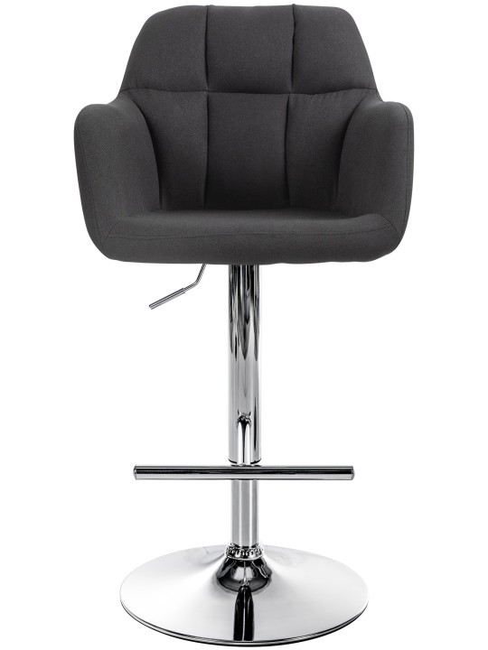 Scaun de bar Natoma stofa crom, negru