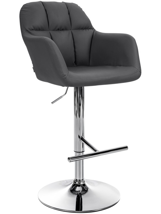 Scaun de bar Natoma imitatie piele crom, negru Scaun de bar Natoma imitatie piele crom, negru