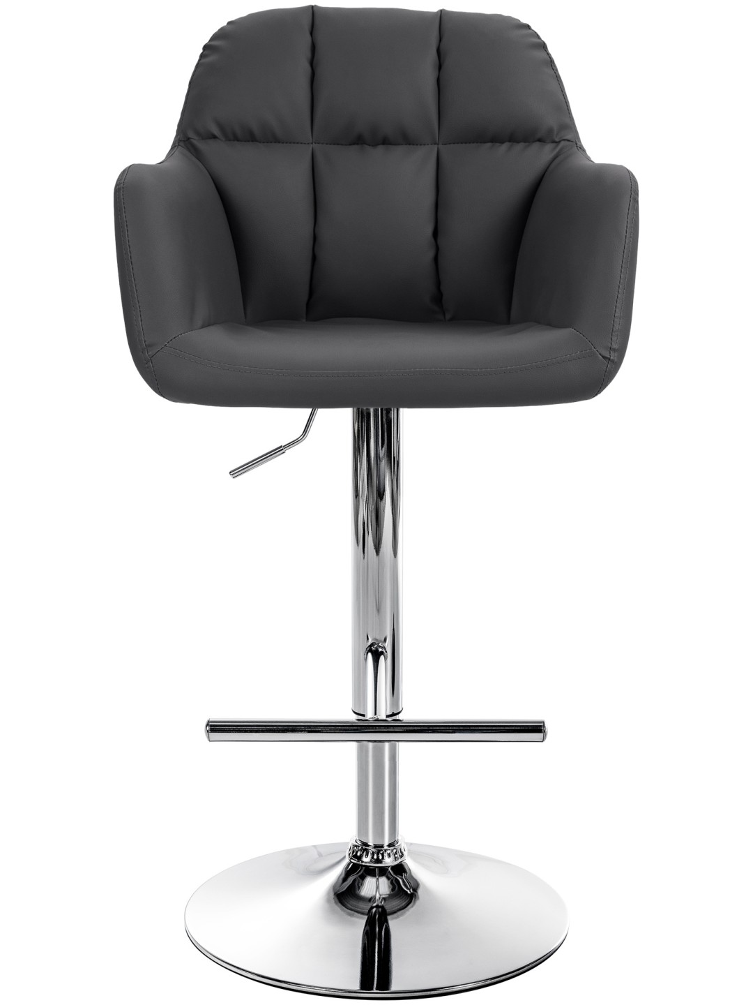 Scaun de bar Natoma imitatie piele crom, negru