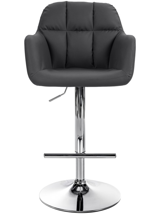 Scaun de bar Natoma imitatie piele crom, negru Scaun de bar Natoma imitatie piele crom, negru