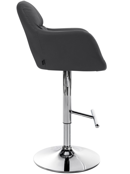 Scaun de bar Natoma imitatie piele crom, negru Scaun de bar Natoma imitatie piele crom, negru