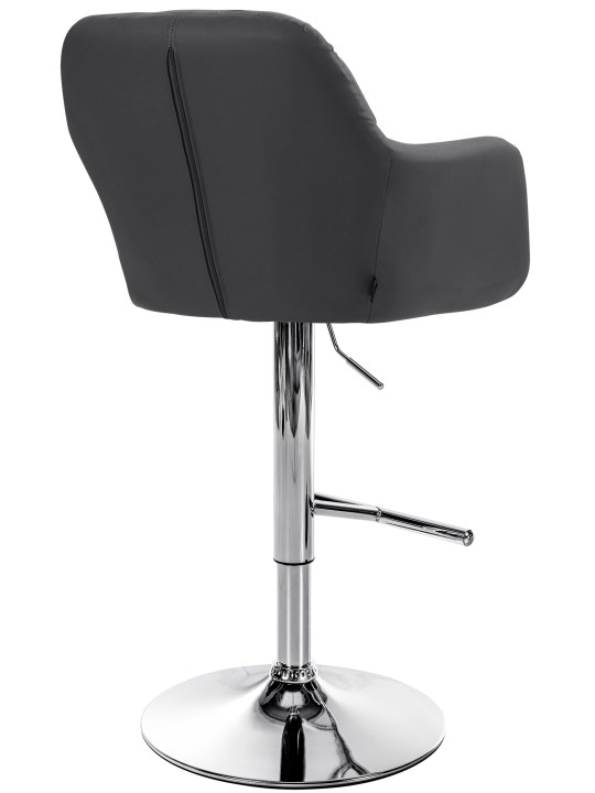 Scaun de bar Natoma imitatie piele crom, negru Scaun de bar Natoma imitatie piele crom, negru