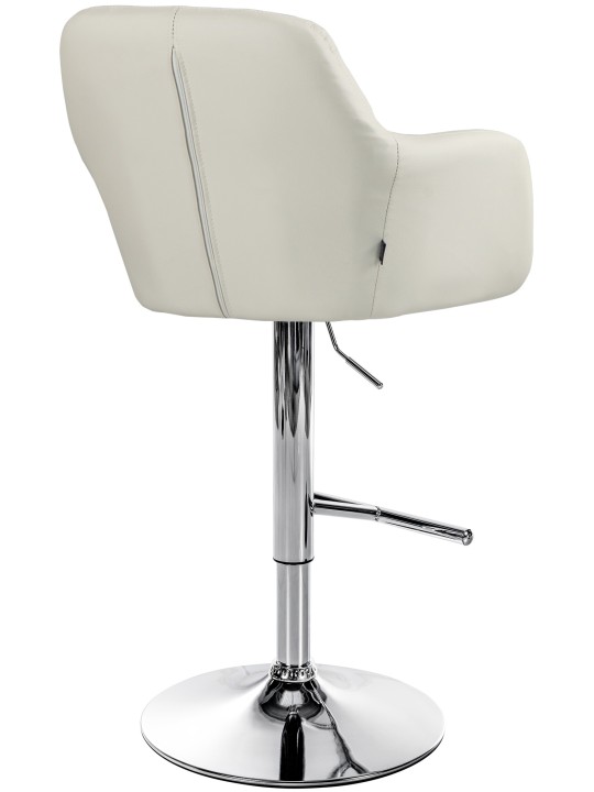 Scaun de bar Natoma imitatie piele crom, crem