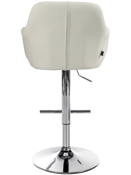 Scaun de bar Natoma imitatie piele crom, crem