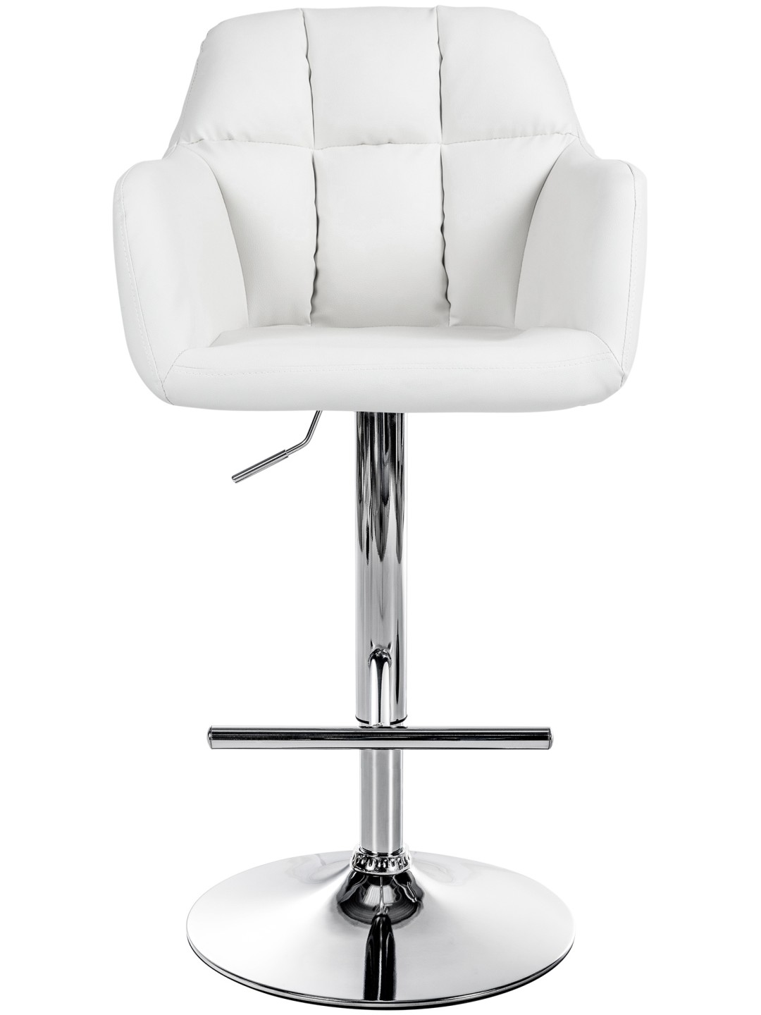 Scaun de bar Natoma imitatie piele crom, alb