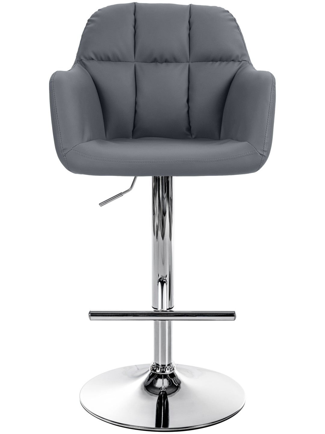 Scaun de bar Natoma imitatie piele crom, gri