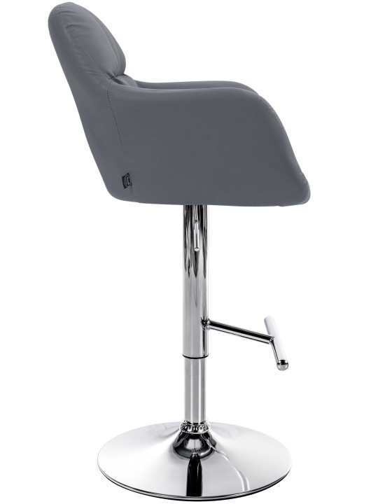 Scaun de bar Natoma imitatie piele crom, gri Scaun de bar Natoma imitatie piele crom, gri