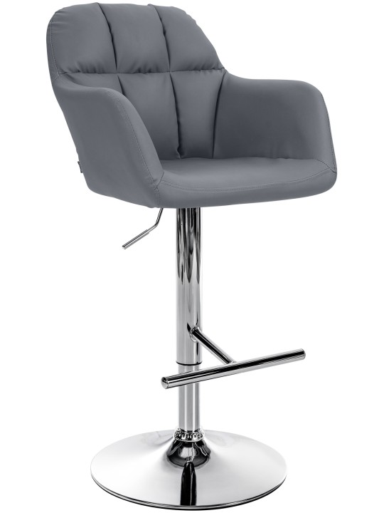 Scaun de bar Natoma imitatie piele crom, gri Scaun de bar Natoma imitatie piele crom, gri