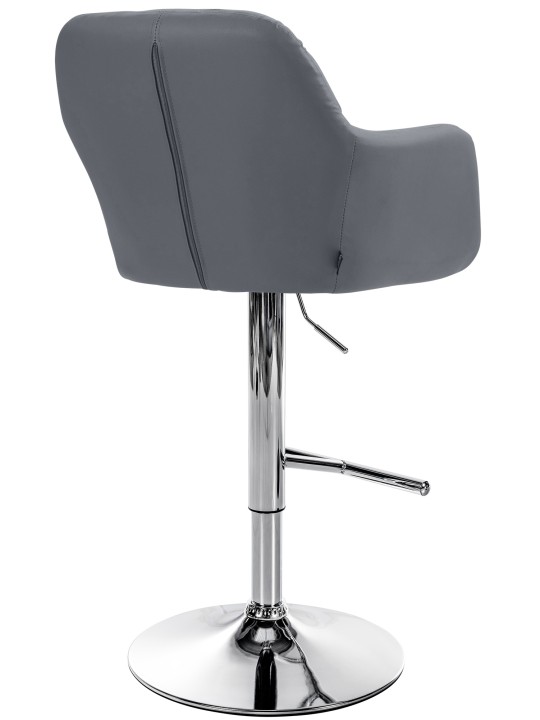 Scaun de bar Natoma imitatie piele crom, gri Scaun de bar Natoma imitatie piele crom, gri