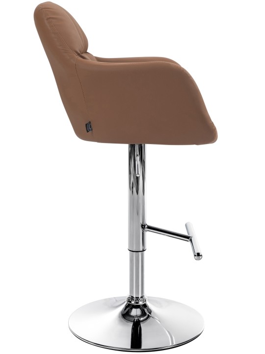 Scaun de bar Natoma imitatie piele crom, maro deschis Scaun de bar Natoma imitatie piele crom, maro deschis