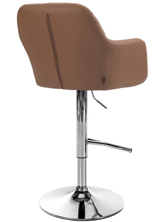 Scaun de bar Natoma imitatie piele crom, maro deschis Scaun de bar Natoma imitatie piele crom, maro deschis