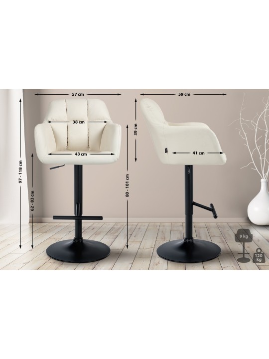 Scaun de bar Natoma imitatie piele, crem Scaun de bar Natoma imitatie piele, crem