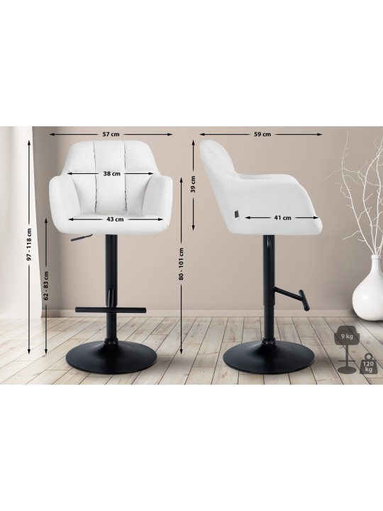 Scaun de bar Natoma imitatie piele, alb