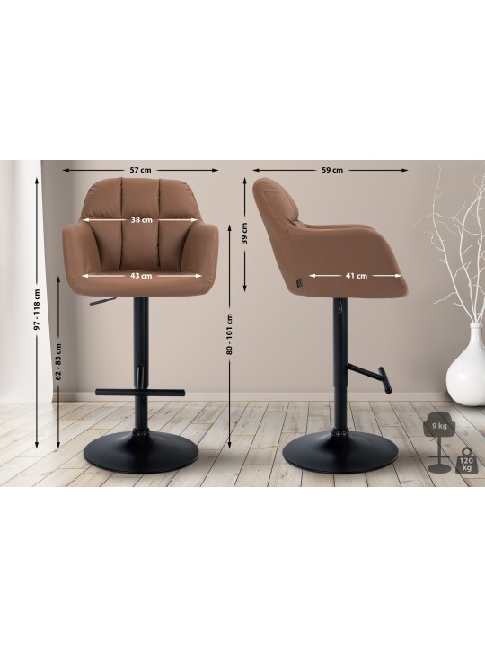 Scaun de bar Natoma imitatie piele, maro deschis Scaun de bar Natoma imitatie piele, maro deschis