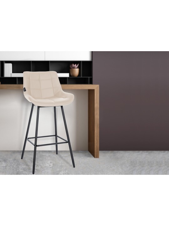 Scaun de bar Weston imitatie piele, crem