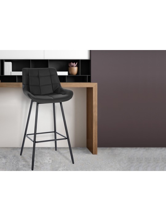 Scaun de bar Weston imitatie piele, negru