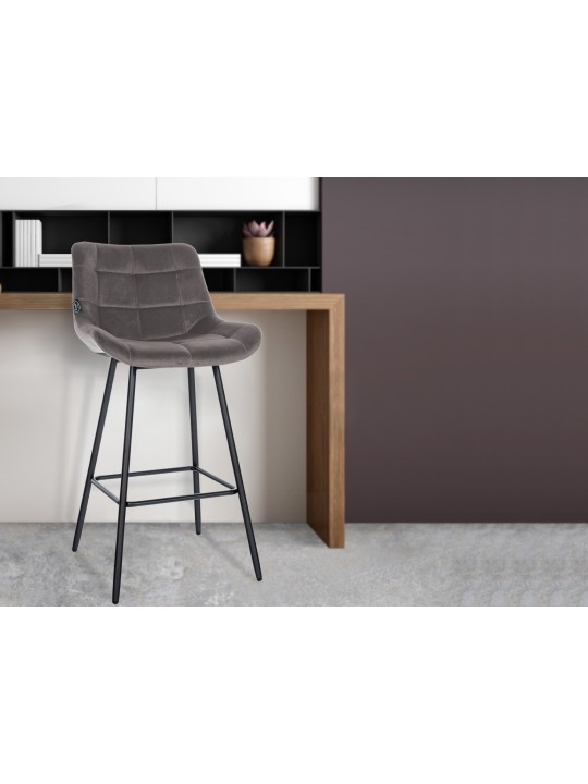 Scaun de bar Weston catifea, gri