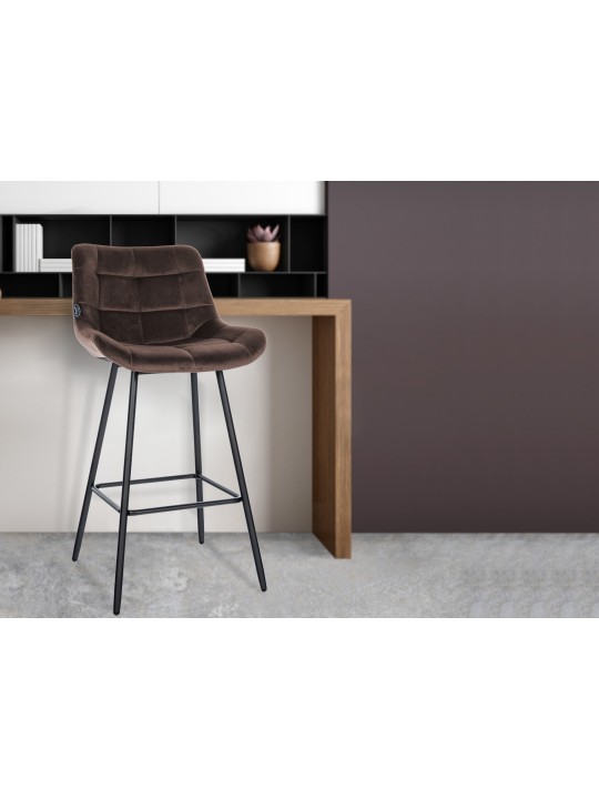 Scaun de bar Weston catifea, maro