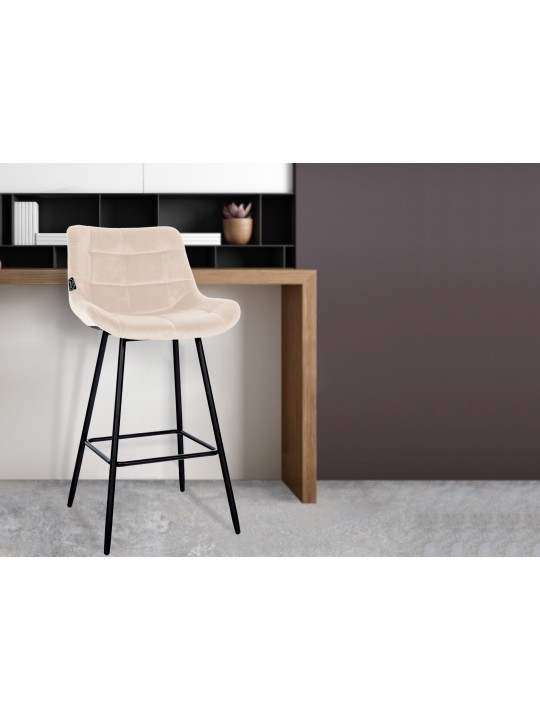 Scaun de bar Weston catifea, crem Scaun de bar Weston catifea, crem