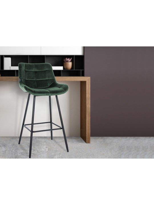 Scaun de bar Weston catifea, verde închis