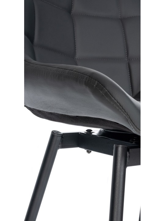 Scaun de bar pivotant Weston din piele artificială, gri