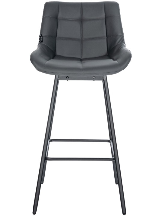 Scaun de bar pivotant Weston din piele artificială, gri