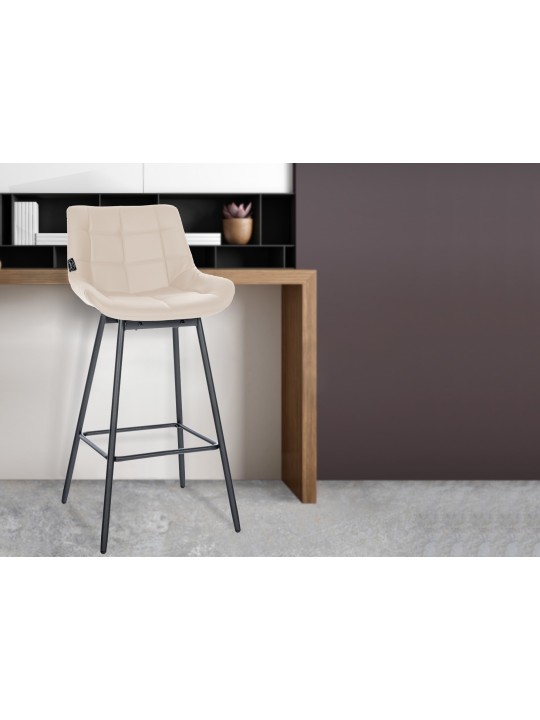 Scaun de bar pivotant Weston din piele artificială, crem Scaun de bar pivotant Weston din piele artificială, crem