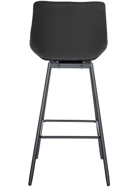 Scaun de bar pivotant Weston din piele artificială, negru