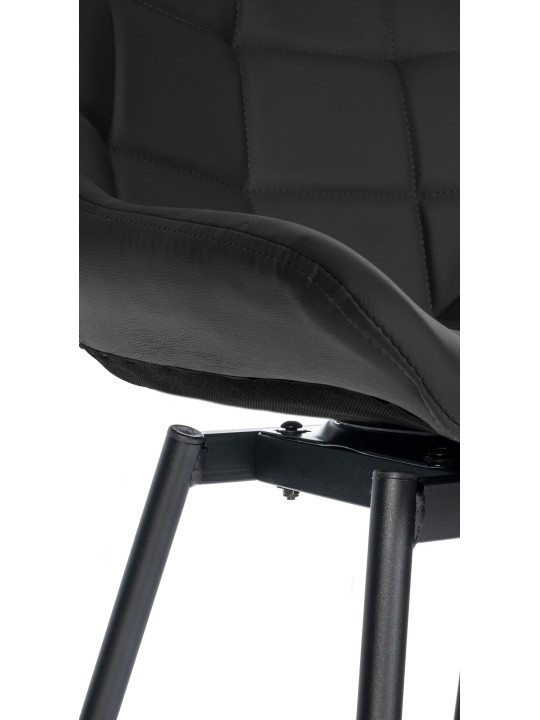 Scaun de bar pivotant Weston din piele artificială, negru