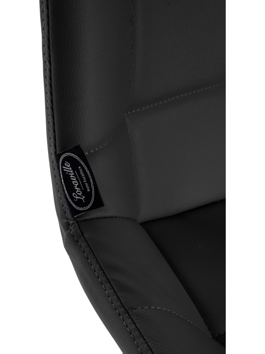 Scaun de bar pivotant Weston din piele artificială, negru