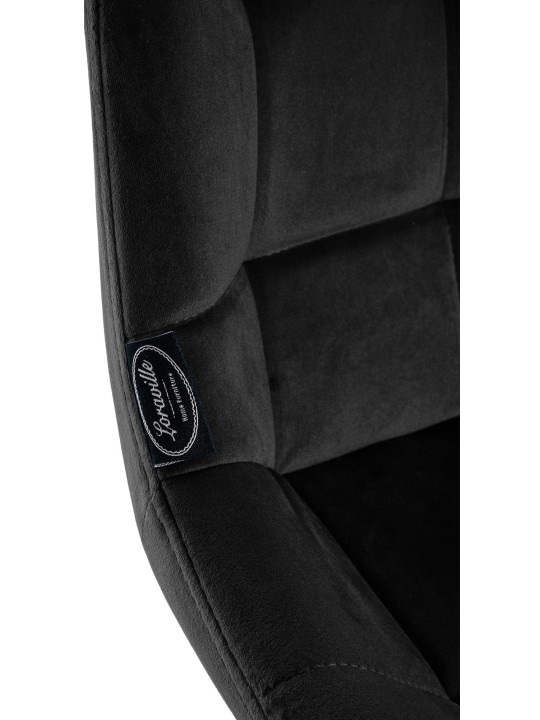 Scaun de bar pivotant Weston, catifea, negru