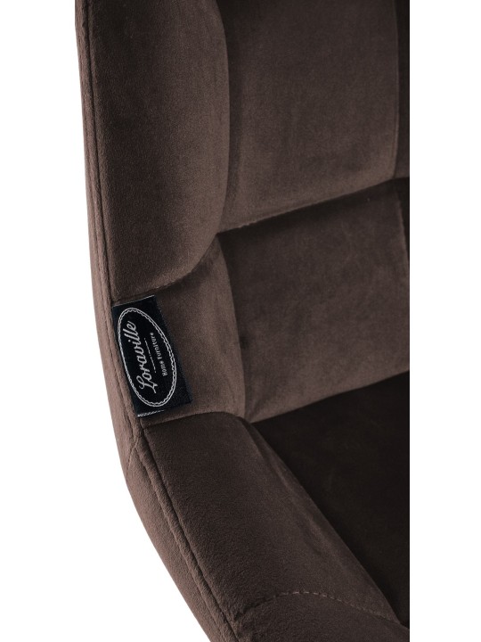 Scaun de bar pivotant Weston, catifea, maro Scaun de bar pivotant Weston, catifea, maro