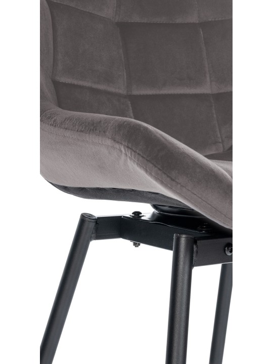 Scaun de bar pivotant Weston, catifea, gri Scaun de bar pivotant Weston, catifea, gri