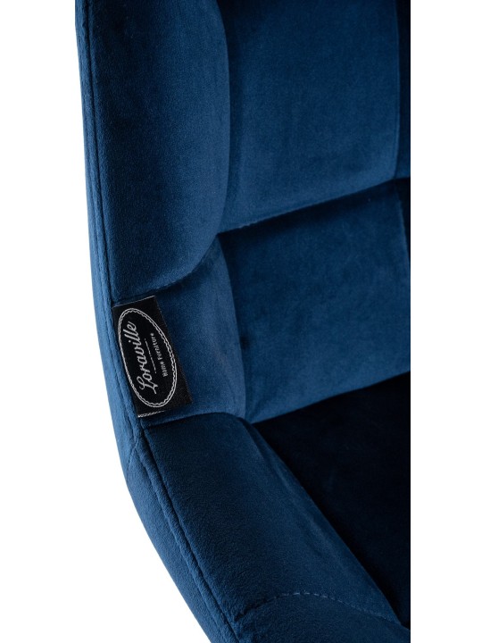 Scaun de bar pivotant Weston, catifea, albastru Scaun de bar pivotant Weston, catifea, albastru