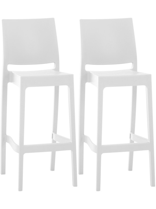 Set 2 scaune de bar Maya, alb