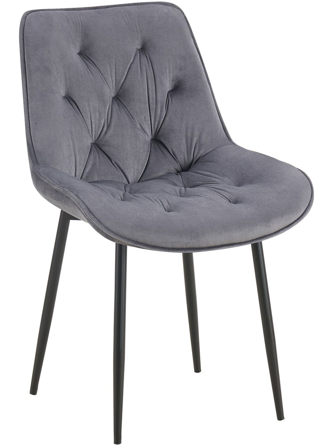 Scaun de sufragerie din catifea Wallace, gri închis