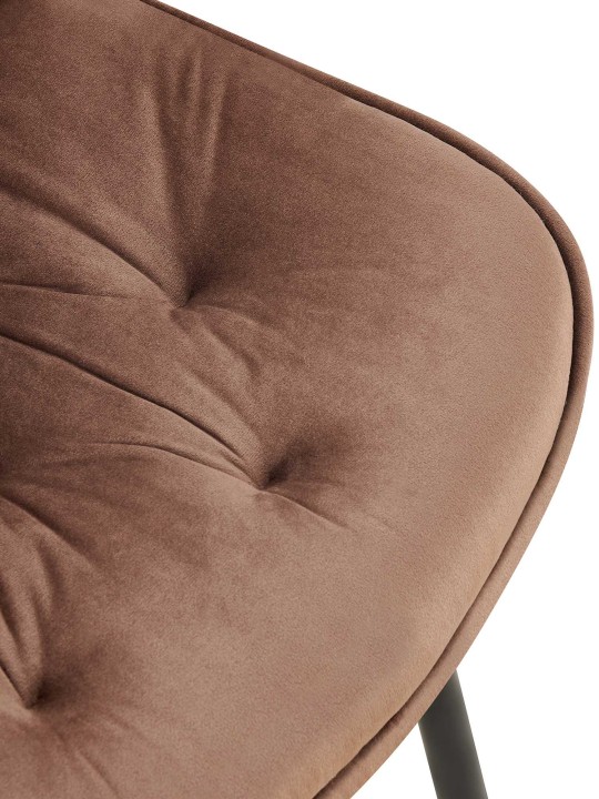 Scaun de sufragerie din catifea Wallace, maro