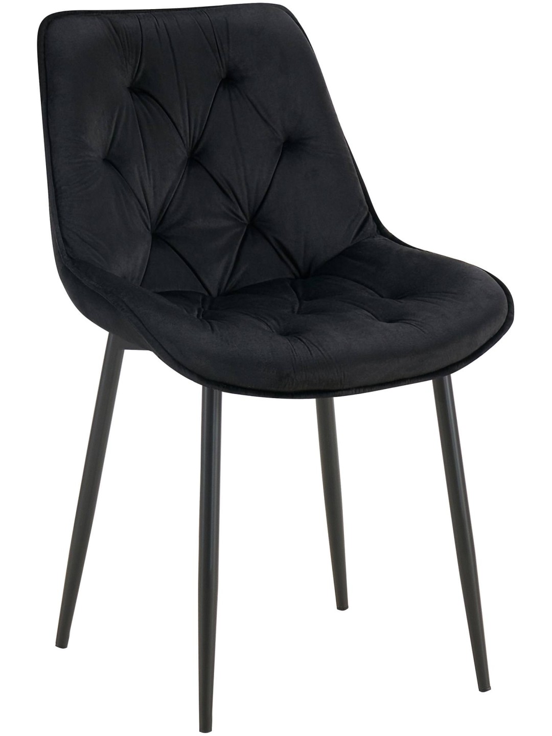 Scaun de sufragerie din catifea Wallace, negru