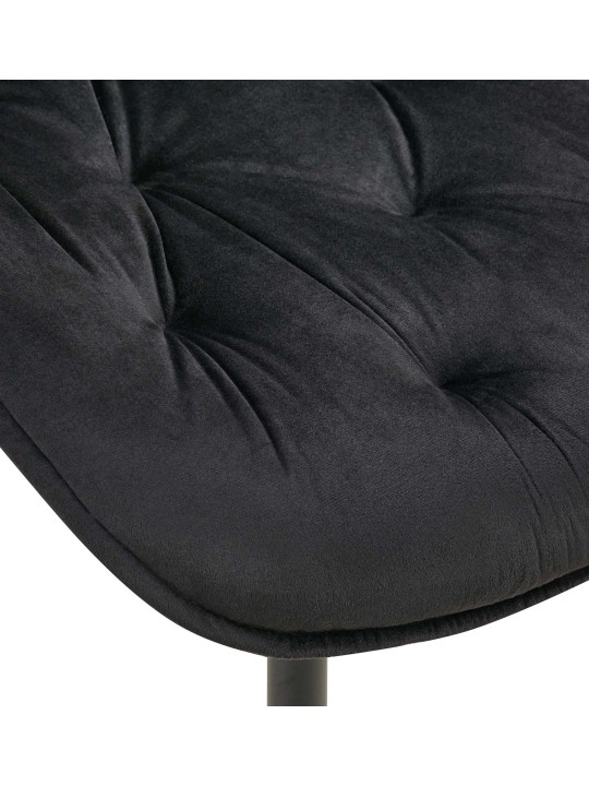 Scaun de sufragerie din catifea Wallace, negru