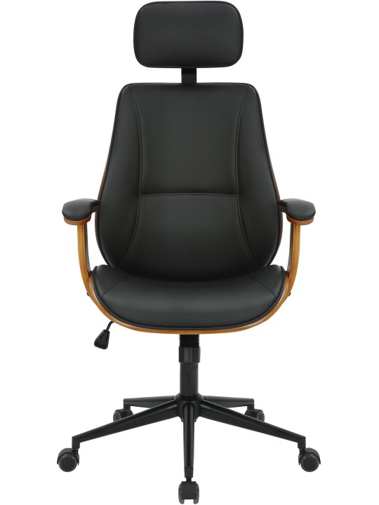 Scaun de birou Lugo imitatie piele, nuc/negru