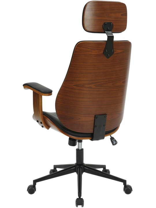 Scaun de birou Lugo imitatie piele, nuc/negru