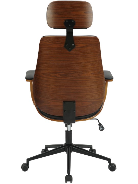 Scaun de birou Lugo imitatie piele, nuc/negru