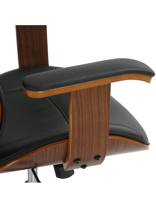 Scaun de birou Lugo imitatie piele, nuc/negru