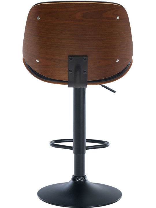 Set 2 scaune de bar Nova piele artificiala, nuc/negru